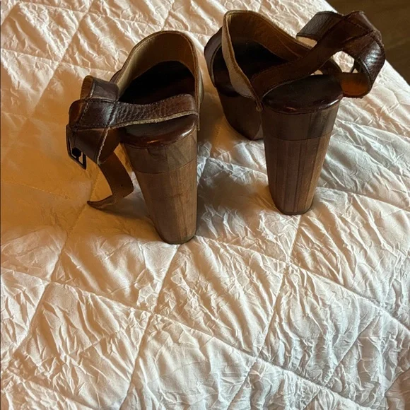 Bed Stu Brown and Cream Platform Sandals - Picture 3 of 5
